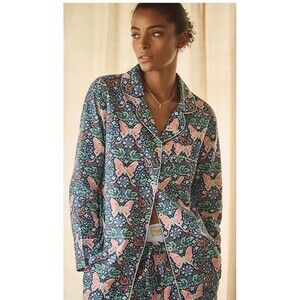 Printfresh + Anthropologie Butterfly Long-Sleeve Pajama Top Only NWT Size Small